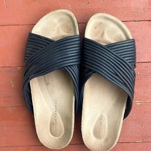 Loeffler Randall Black leather Sandals with soft leather foot bed